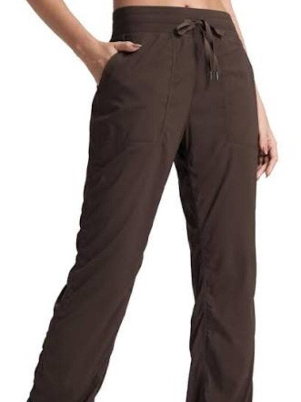CRZ YOGA Lightweight Straight Leg Pants 32” Hot Fudge Brown L NWT